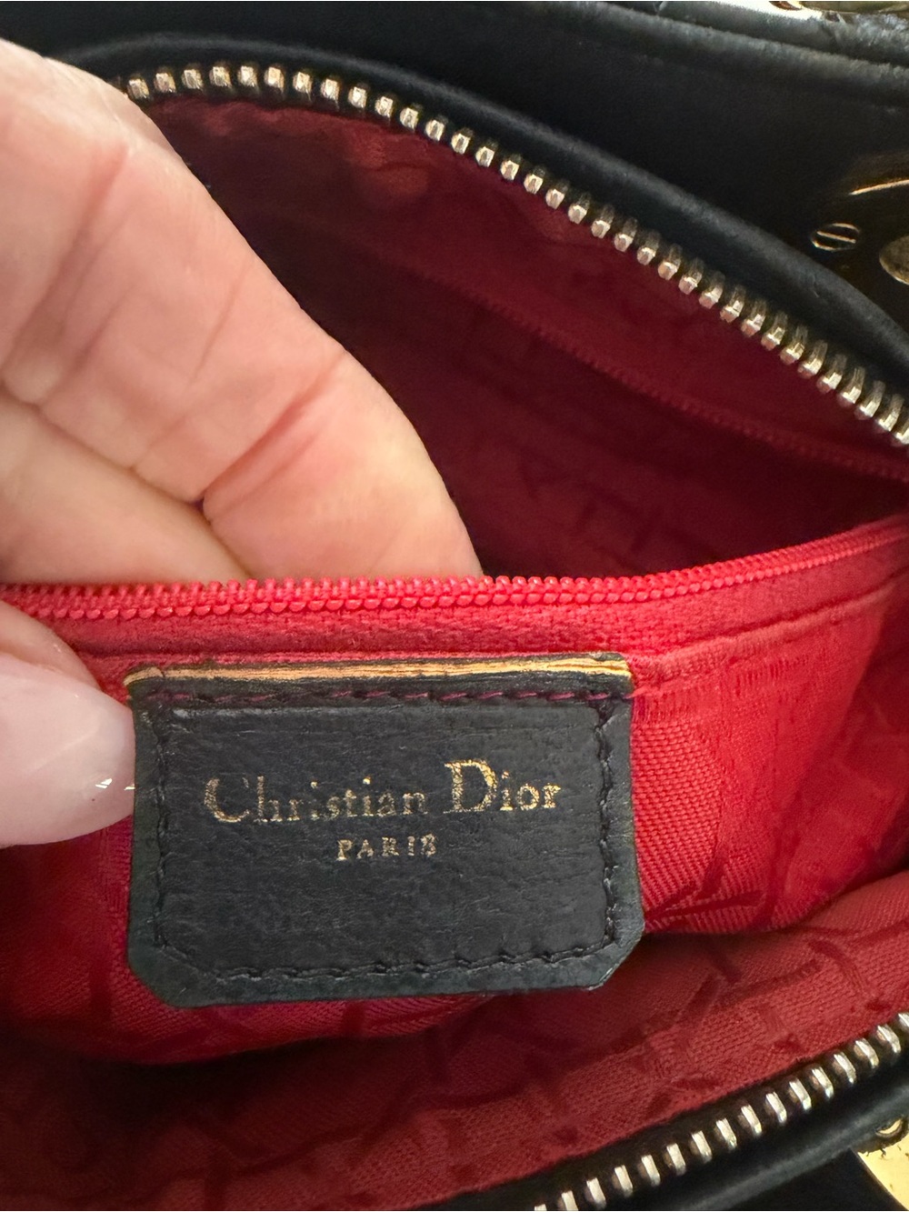 Dior Black Quilted Leather Tote Handbag with Gold Accents - Picture 8 of 16
